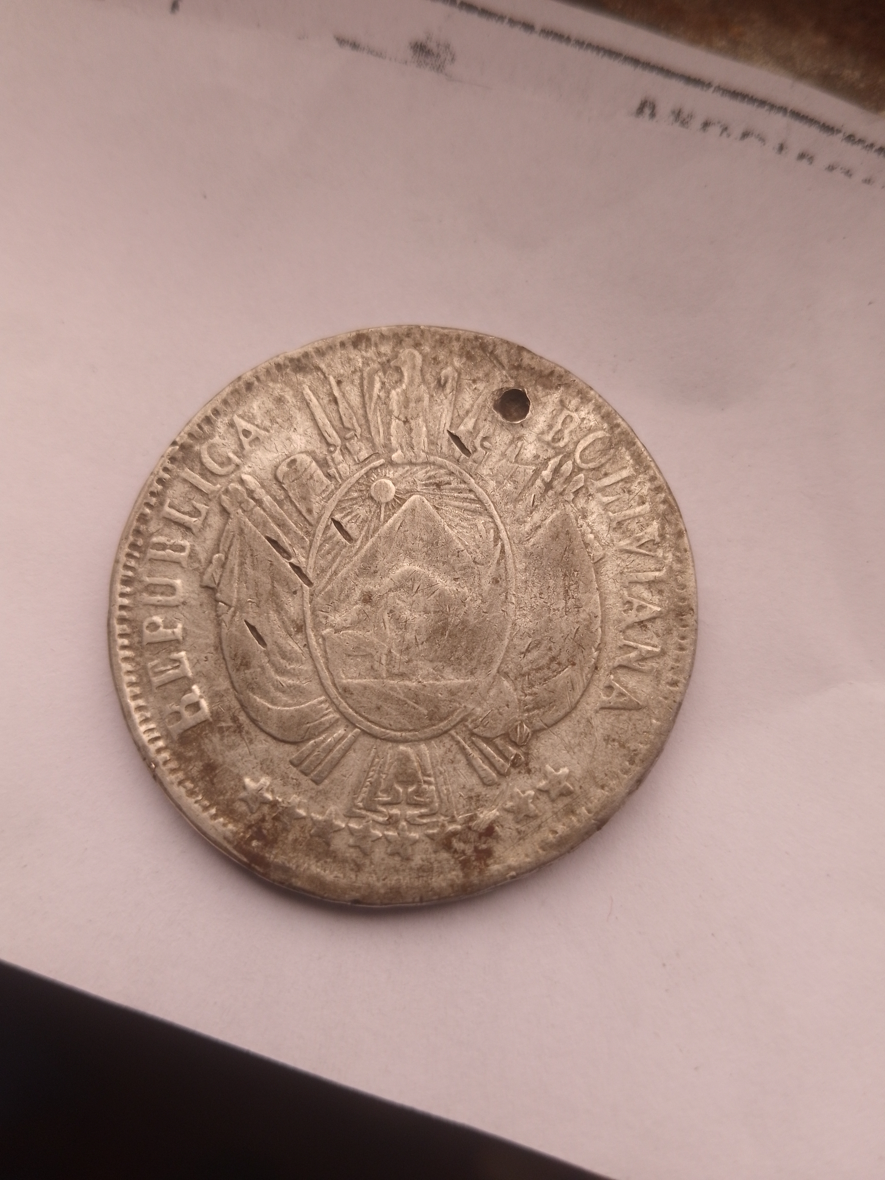 Reverso de 1Boliviano