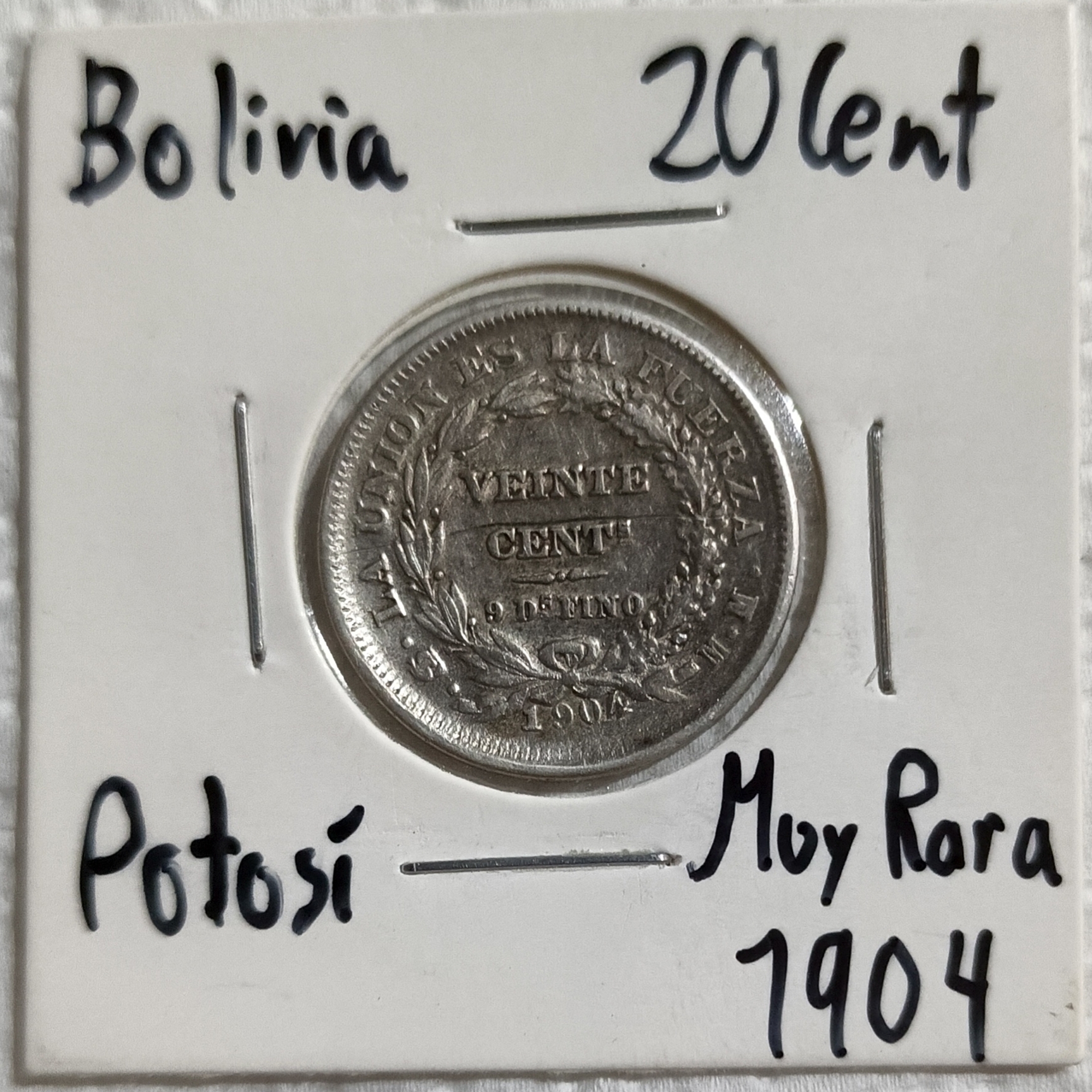Reverso de 20 centavos 1904