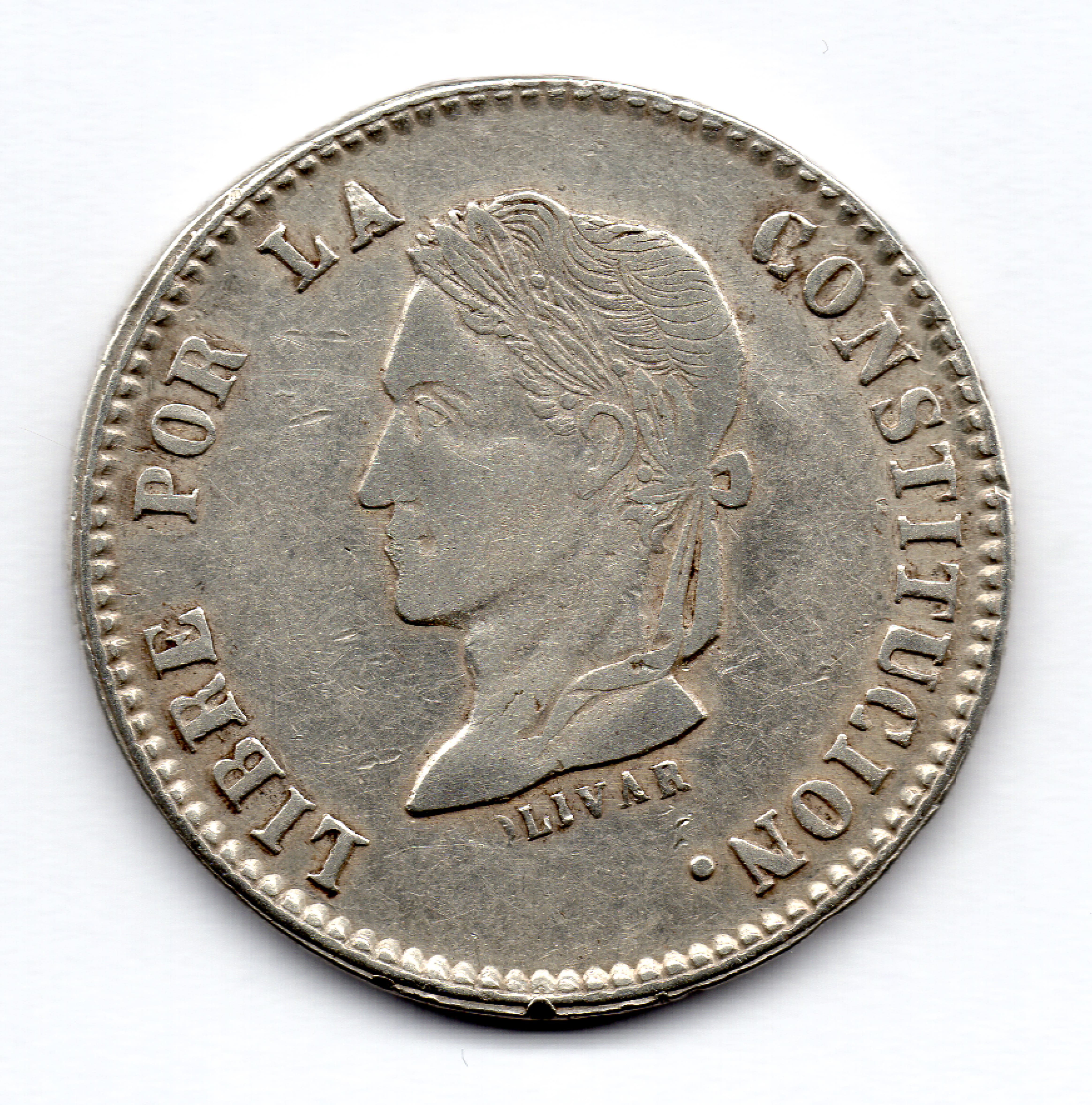 Reverso de 4 Soles 1859 FJ [Con error de 4 alpacas]