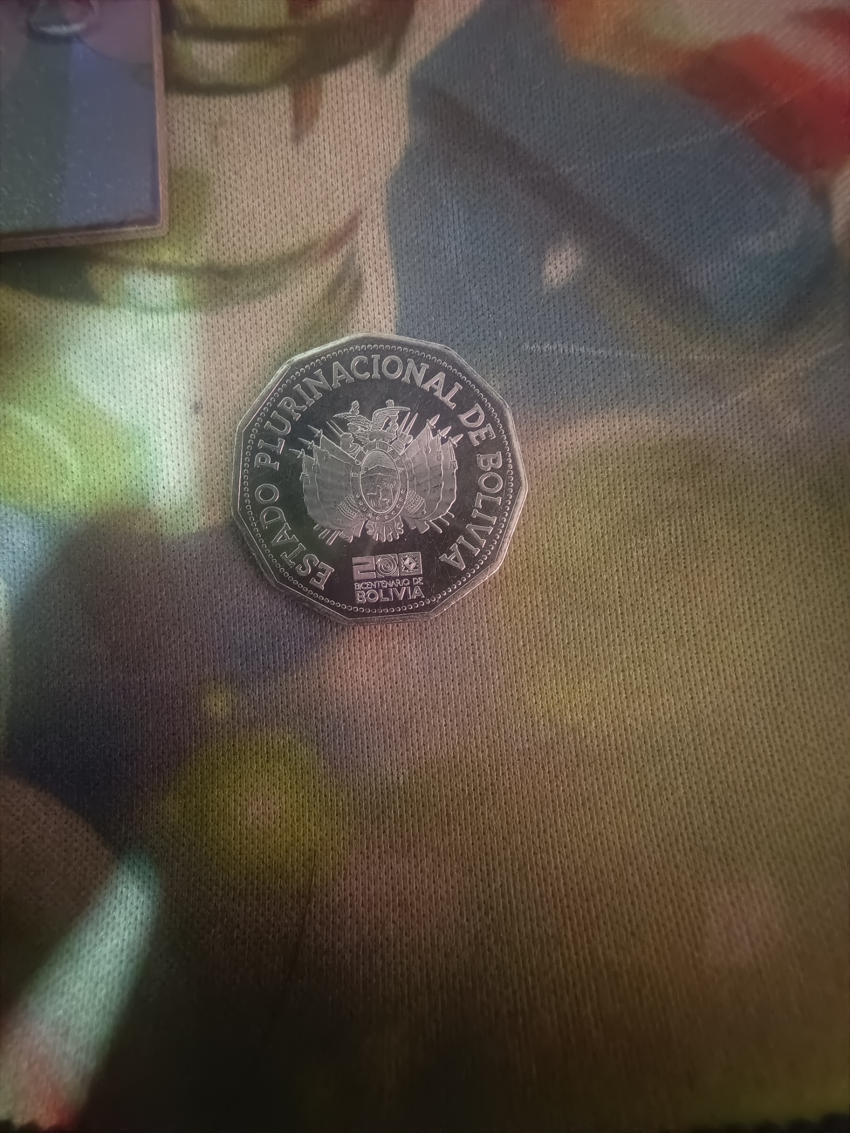 Reverso de 2 Bolivianos Bicentenario