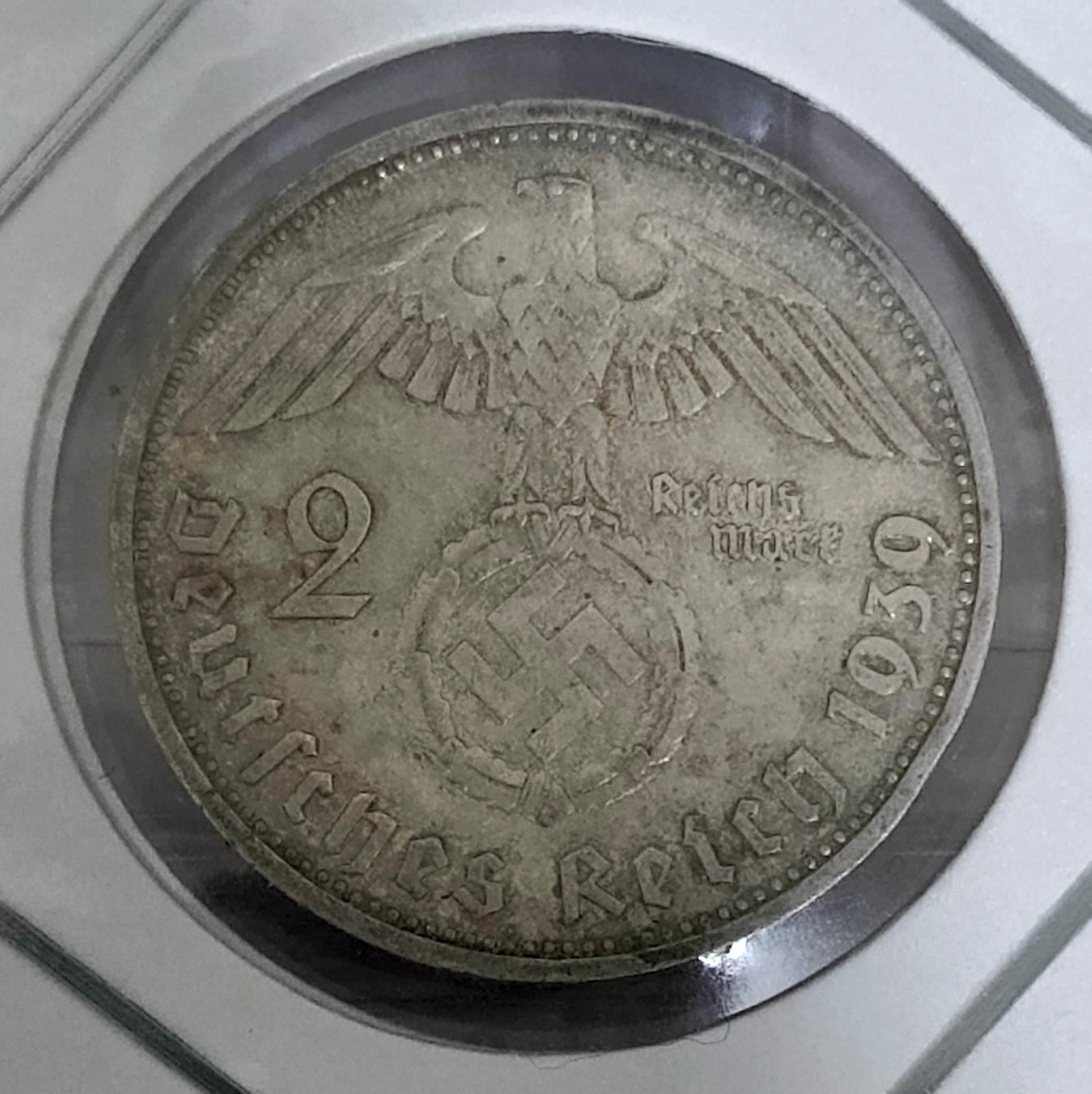 Reverso de 2 Reichsmark Paul von Hindenburg 1939